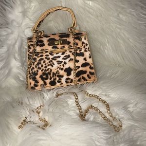 Pretty Little Thing Micro Leopard print purse